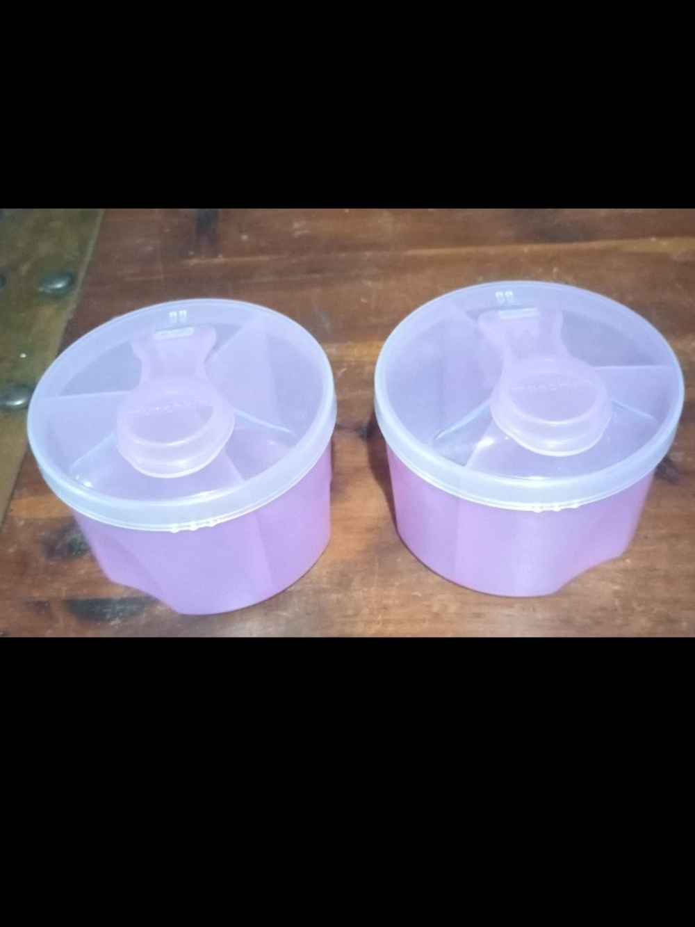 Purple Stackable Snack & Pill Organizer Or Formula Dispenser - Set of 2